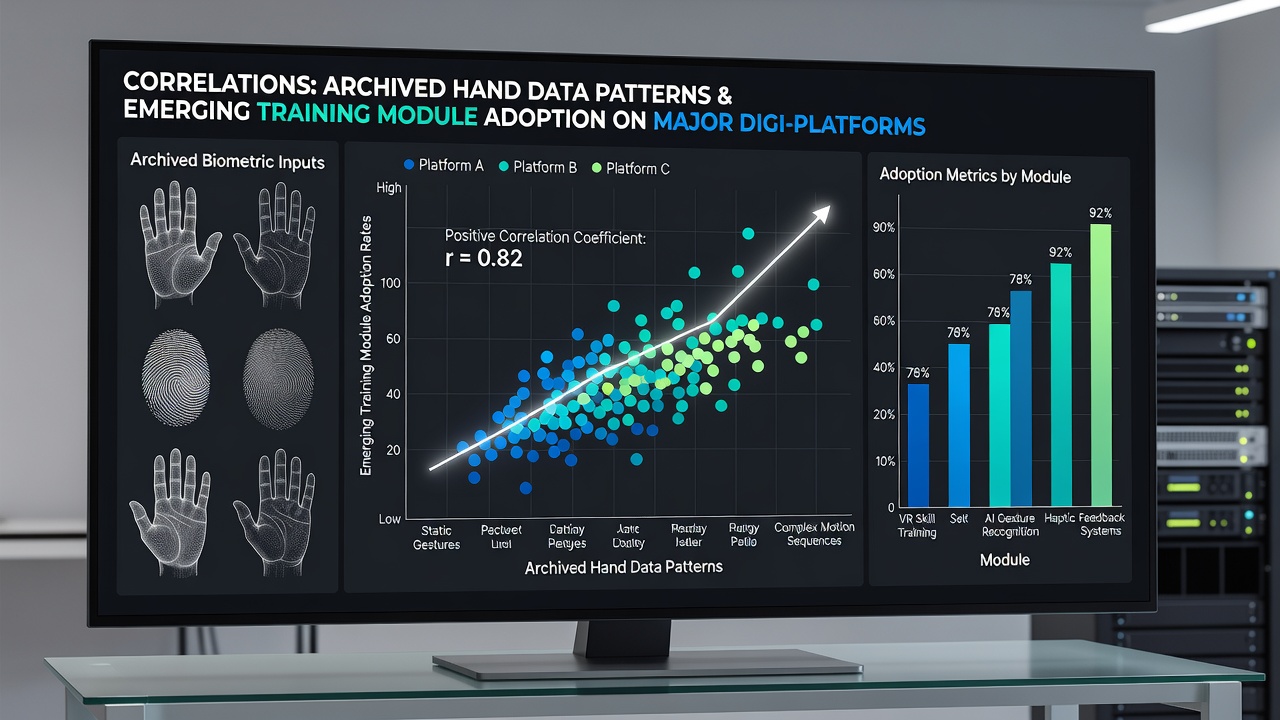 Training module dashboard showing correlations between user hand data and recommended lessons