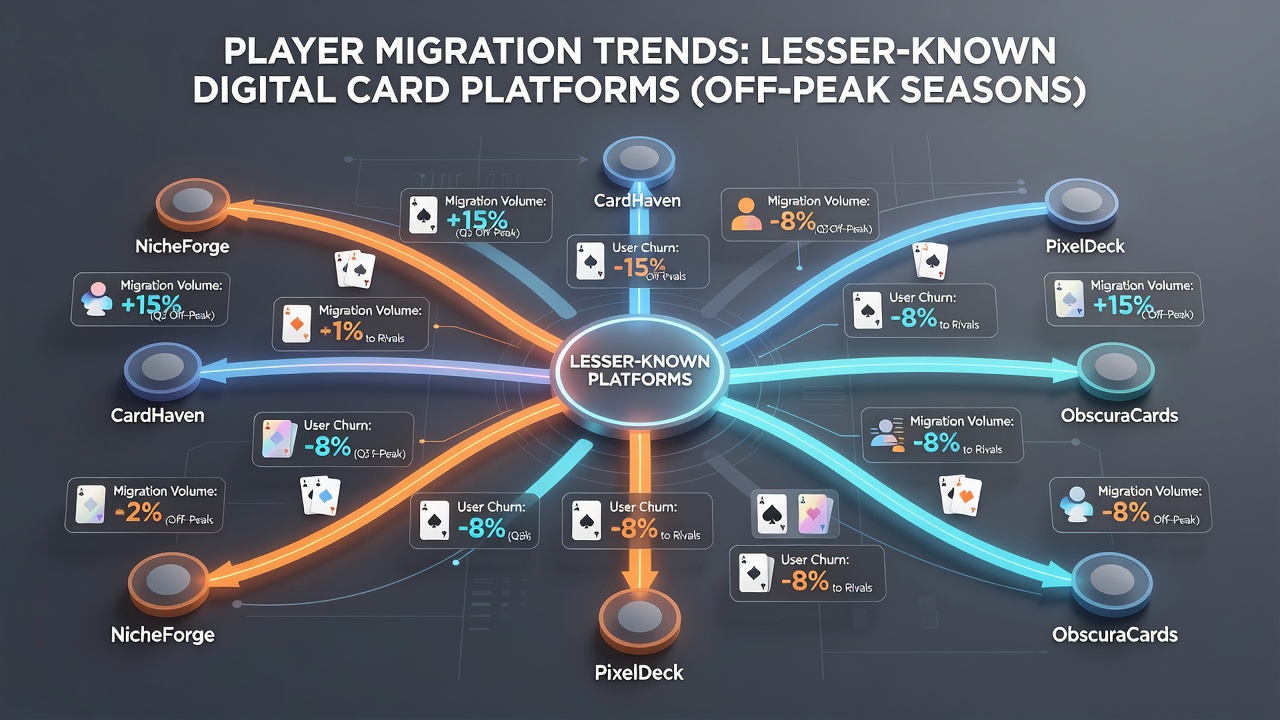 Analytics dashboard displaying user migration statistics across digital card platforms